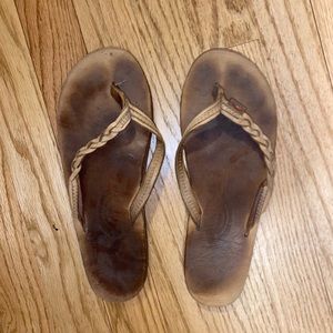 Rainbow Braided Flip Flops